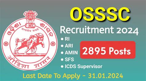 OSSSC Recruitment 2024 Apply Online For 2895 RI ARI ICDS Supervisor