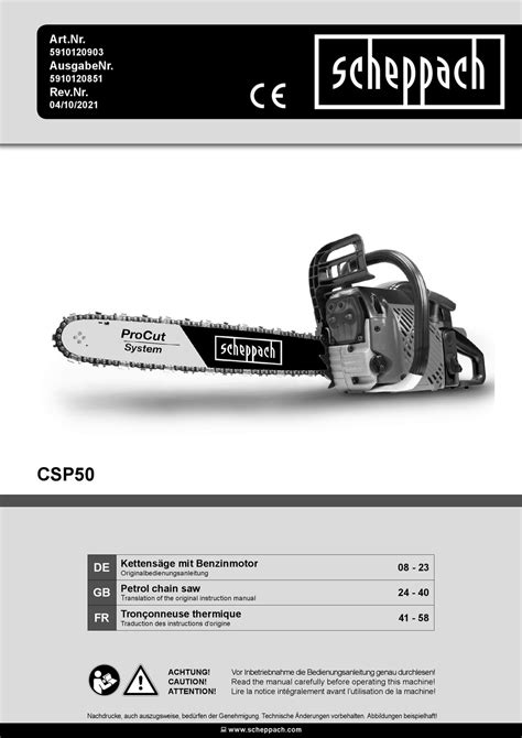 Scheppach Csp Translation Of The Original Instruction Manual Pdf