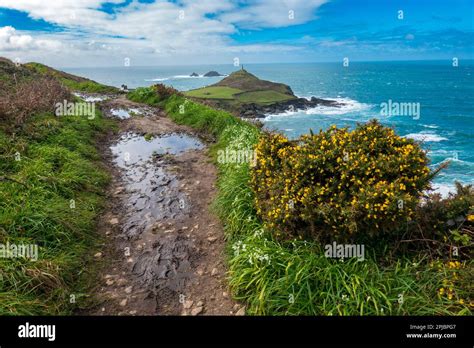 Cape Cornwall Coast path Stock Photo - Alamy