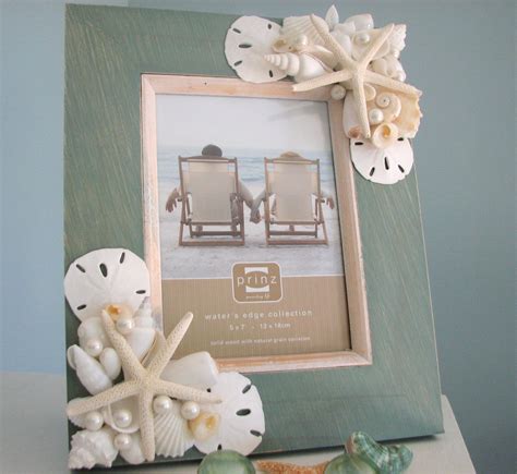 Nautical Decor Seashell Frame Beach Decor Shell Frames W Starfish