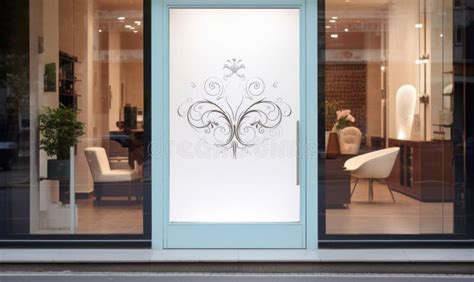 Poster on the Glass Door of the Entrance To a Beauty Salon. Stock Photo ...