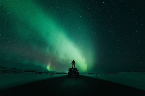 Fondos de pantalla paisaje Auroras noche vehículo Minimalismo