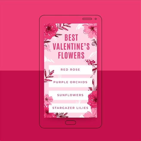 Free Vector Floral Valentines Day Instagram Story Template