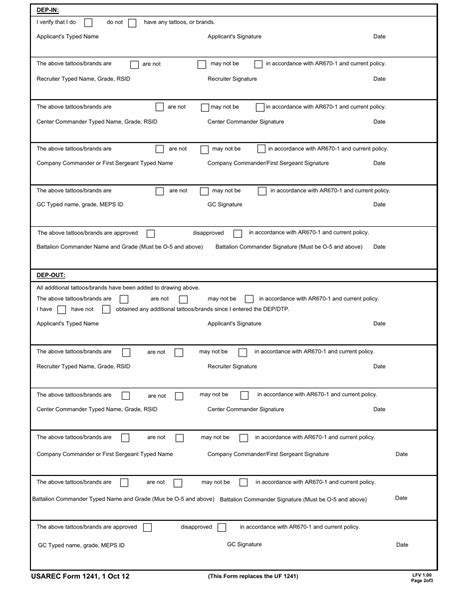 Usarec Form 1241 Fillable Printable Forms Free Online