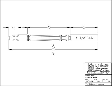 Ljp 30408 Shortest 3 12 X 48 Utility Octagonal Newel