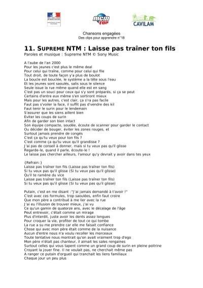 11 SUPREME NTM Laisse pas traîner ton fils Le plaisir d apprendre