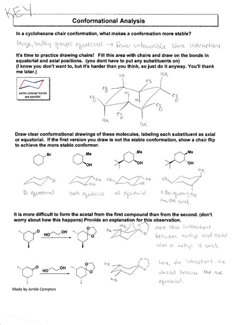 Key Conformational Analysis Conformational Ana Lysis Ln A Cyclohexane