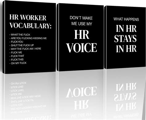 Amazon.com: Human Resources Office Decor Funny HR Posters Wall Art Canvas Prints Framed Artwork ...