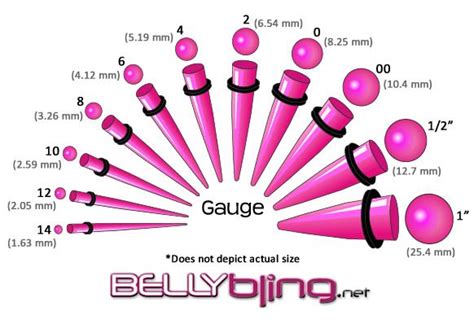 Ear Gauge Sizes Chart Actual Size