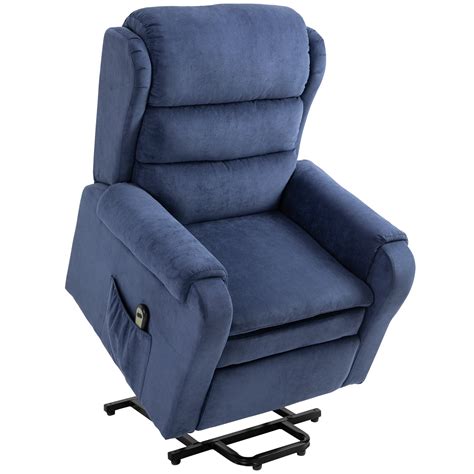 Homcom Electric Power Lift Recliner Velvet Touch Fabric Chair With Remote Control For Elderly