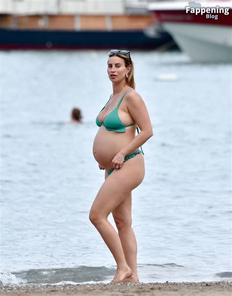 Ferne Mccann Flaunts Her Blossoming Belly In A Green Bikini Photos