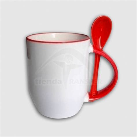 Mug Color Interno Con Cuchara Tienda Transfer