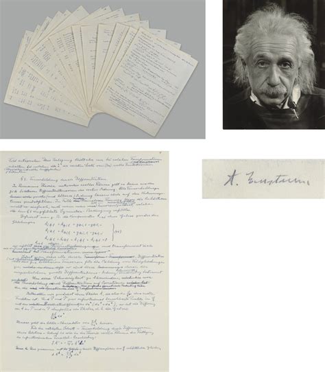 Einstein Albert 1879 1955 Autograph Scientific Manuscript Signed A Einstein In Pencil