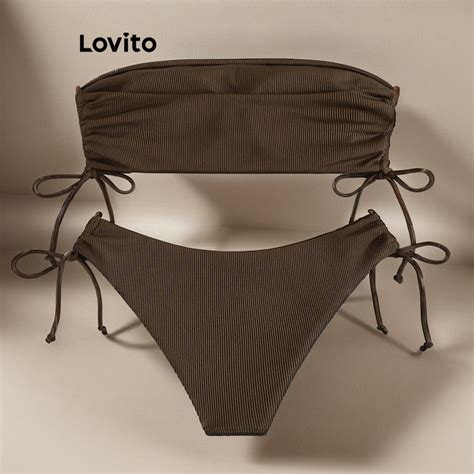Lovito Bộ bikini ren trơn gợi cảm cho nữ LNL45044 Shopee Việt Nam