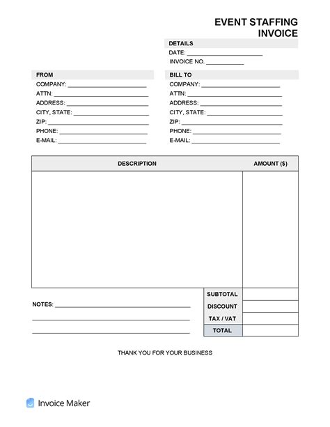 Event Planner Invoice Template Invoice Maker