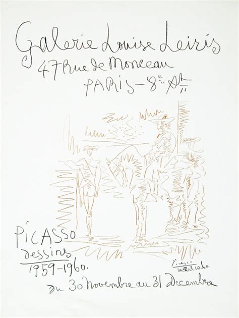 Picasso Pablo 1960 Galerie Louise Leiris Dessins 1959 60