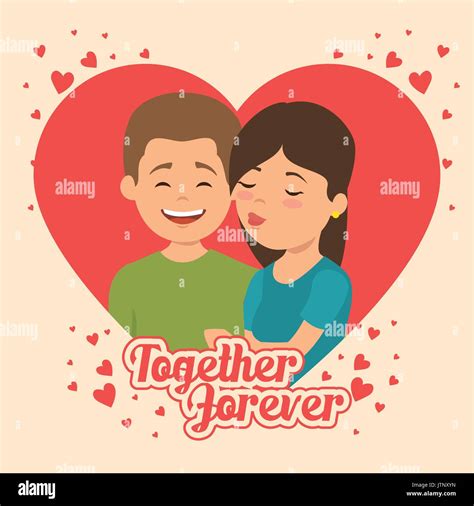 Together Forever Word Lettering Illustration Fotos Und Bildmaterial