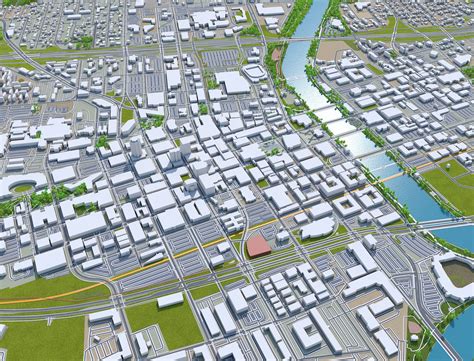 Des Moines City in Iowa 3D Model $49 - .stl .fbx .obj .dxf .c4d .3dm