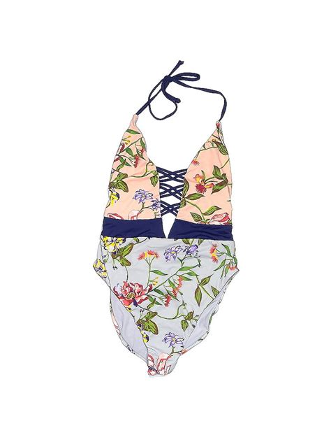 The Bikini Lab Floral Blue One Piece Swimsuit Size M Off Thredup