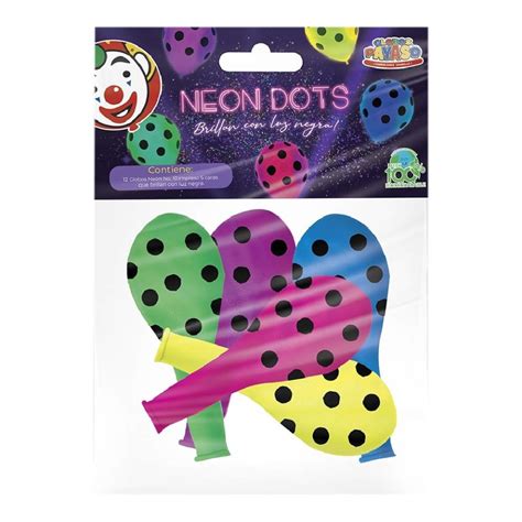 Kit de Globos Payaso Neón Dots 12 pzas Walmart