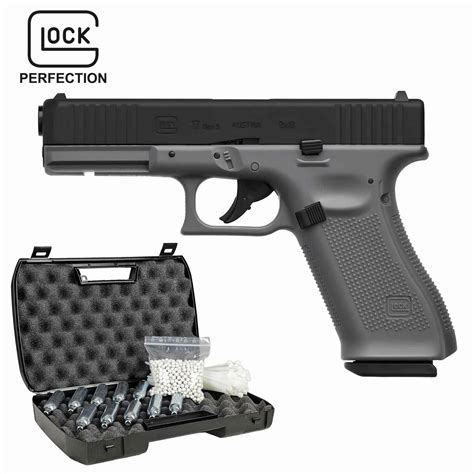 Komplettset Glock 17 GEN5 Tungsten Gray Softair Co2 Pistole Kaliber 6