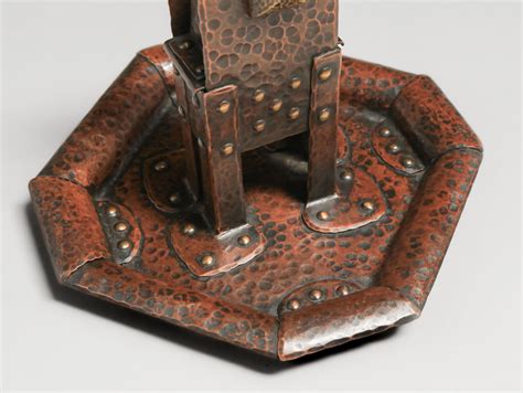 Benedict Studios Hammered Copper Brass Matchbox Holder Ashtray C