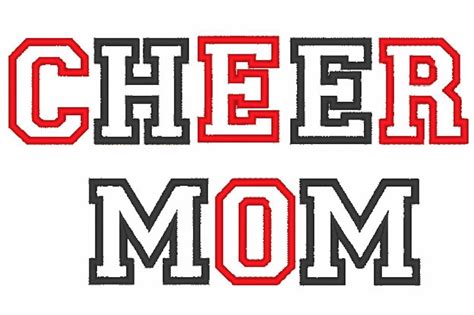 Cheer Mom Applique Machine Embroidery Design 017 Etsy