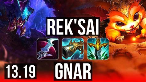 REK SAI Vs GNAR TOP 7 Solo Kills 1 3M Mastery 500 Games BR