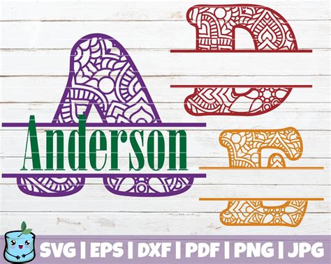 Mandala Monogram Letters SVG Cut File SVG Bundle Commercial Use Instant Download Printable ...