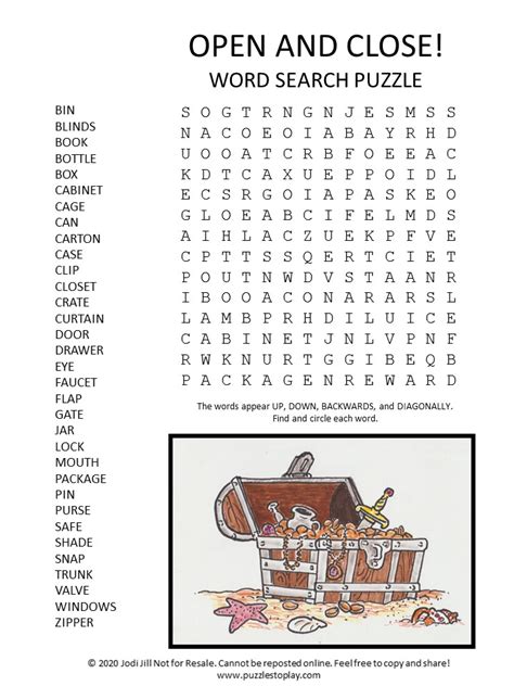 Open And Close Word Search Puzzle Puzzles To Play Clip Art Library