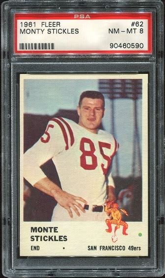 Fleer Monty Stickles Psa Nearmint S Vintage Football Cards