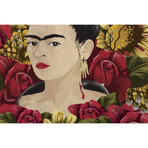 Peinture sur toile 60x40 imprimé HD fleurs Frida FRIDA FLOWERS