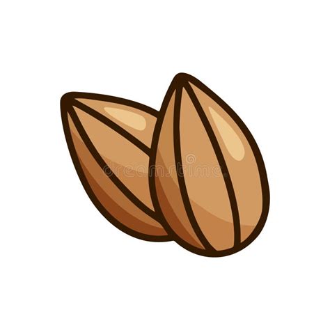 Icono De Almendra Emblema Dibujado A Mano De Dos Nueces Marrones