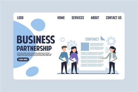 Business Partnership Agreement Webpage Design Illustration 45975797 ...