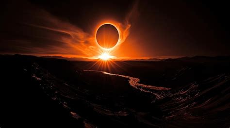 Premium AI Image | solar eclipse with the moon casting a shadow over ...