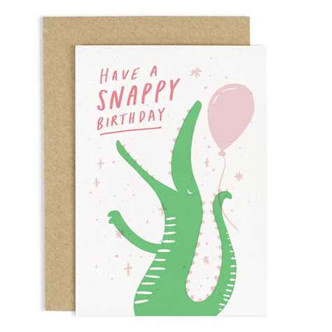 Snappy Birthday Crocodile Card — Old English Company