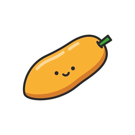 Premium Vector Kawaii Papaya Fruit Icon Over White Background