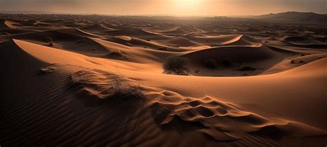 Premium Photo | Amazing desert sunset landscape