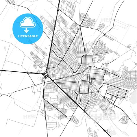 Vector PDF map of Aracatuba, Brazil - HEBSTREITS