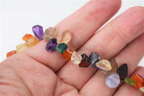 Mixed Gemstone Flat Chips Side Drilled Natural Gemstone Etsy Uk