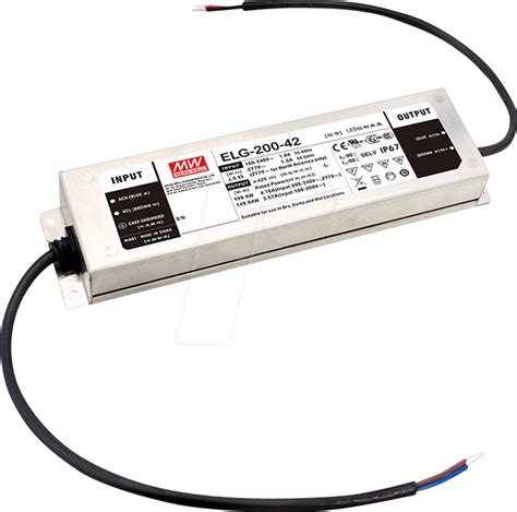 ELG-200-24DA-3Y: LED-Trafo, 201,6 W, 24 V DC, 8400 mA at reichelt ...