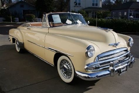 1951 Chevy Cream Color Convertible With Tan Interior Chevrolet Antique Cars Dream Cars