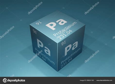 Protactinium Rendering Symbols Elements Periodic Table Atomic Number