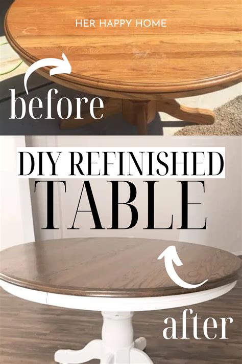 DIY Refinished Farmhouse Table (Beginner Tutorial) - Her Happy Home ...