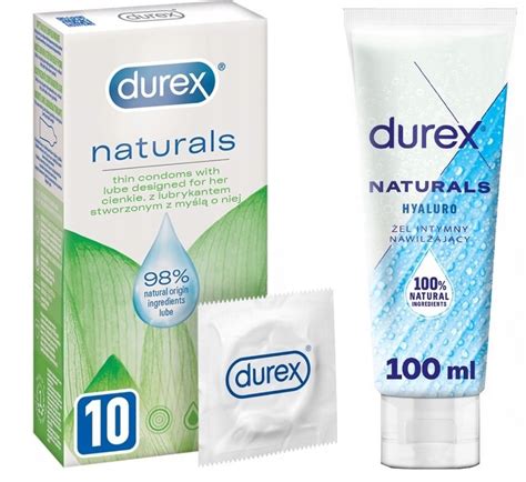 DUREX NATURALS 10szt Cienkie Żel intymny NATURALS HYALURO 100ml