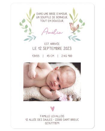 Faire part naissance Hérisson Mignon La Crafterie