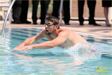 Michael Phelps Shirtless Speedo Poolside Afternoon Photo