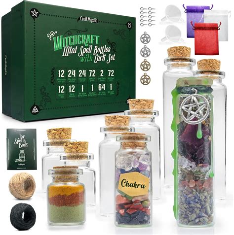 Craftmystic 60 Pcs Mini Glass Bottles With Cork Spell