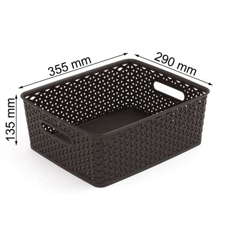 Curver My Style M Taille Ltr Rotin Bo Te De Rangement Panier Bin Box