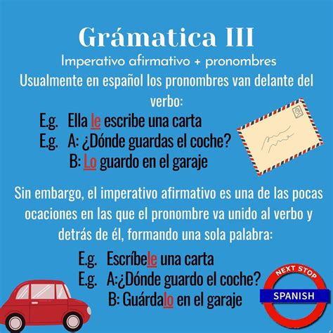 Grammar: Imperativo Afirmativo + Pronombres | Next Stop Spanish